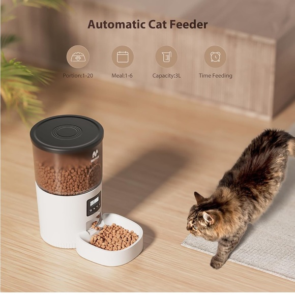 IMIPAW Automatic 3L Pet Feeder in White Cats or Dogs Programmable - Picture 7 of 12